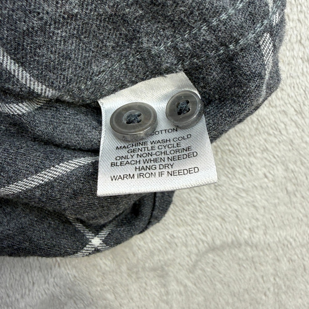 UNTUCKit Flannel Button Down Shirt Men XXL Gray Windowpane Plaid Cotton Long Slv - Picture 4 of 9